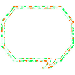 ステンドグラス風吹き出し　三角形模様　角のある八角形