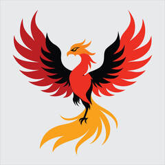 Phoenix bird vector art illustration.