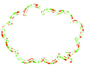 吹き出し ステンドグラス風 三角模様_二重線付_2色 (7)