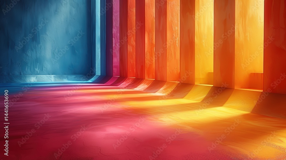 Poster harmonious color spectrum with a textured concrete gradient background