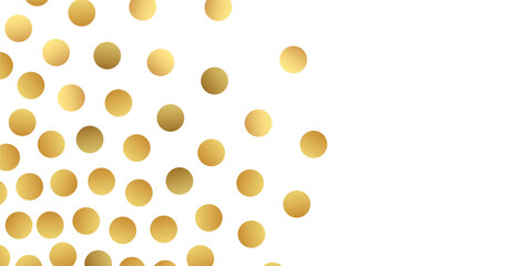 Abstract Golden doted glitter on transparent background. Luxury sparkling confetti. Celebration falling doted gold glitter. Vector illustration. gold, luxury, isolated, background, white, vector