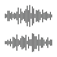 Sound wave or voice message icon. Music waveform, track radio play. Clean line soundwave icon. Audio equalizer line. Audio signal wave icon. Vector illustration.