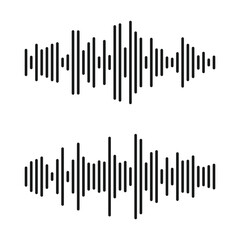 Sound wave or voice message icon. Music waveform, track radio play. Clean line soundwave icon. Audio equalizer line. Audio signal wave icon. Vector illustration.