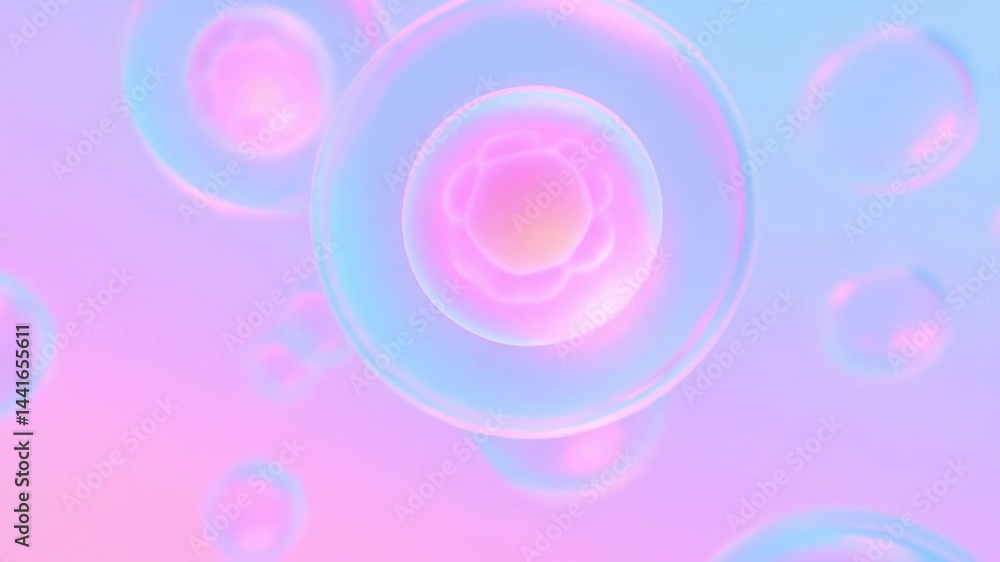 Aufkleber a close-up view of soft, ethereal soap bubbles with a colorful gradient background, featuring variou
