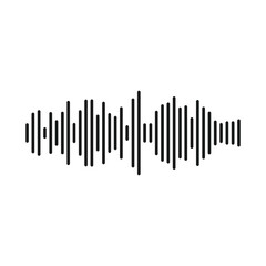 Audio waveform icon. Digital sound wave in clean vector format. Voice and music frequency symbol.