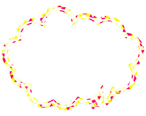 吹き出し ステンドグラス風 三角模様_二重線付_2色 (9)