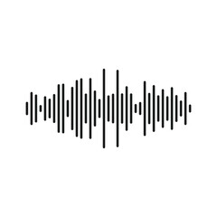 Sound wave icon in flat style, audio waveform vector illustration
