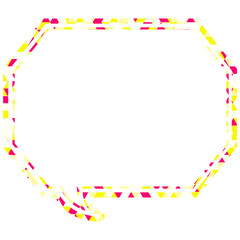 ステンドグラス風吹き出し　三角形模様　角のある八角形