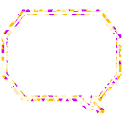 ステンドグラス風吹き出し　三角形模様　角のある八角形