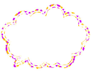 吹き出し ステンドグラス風 三角模様_二重線付_2色 (10)