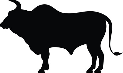 Brahman Bull Silhouette Vector — Farm Animal, Cattle, Ranching, Livestock Design for Cutting Machines
