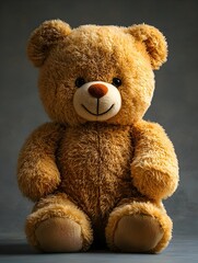 Obraz premium Vintage Brown Teddy Bear on Gray Surface