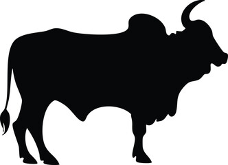 Brahman Bull Silhouette Vector — Farm Animal, Cattle, Ranching, Livestock Design for Cutting Machines