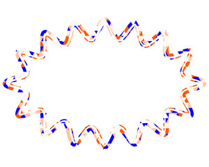ステンドグラス風吹き出し　三角形模様　細長い丸みのあるギザギザした形