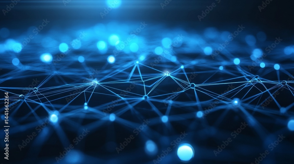 Poster exploring innovative technology networks digital space graphic visualization modern environment abst
