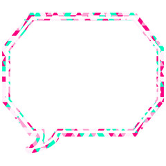 ステンドグラス風吹き出し　三角形模様　角のある八角形