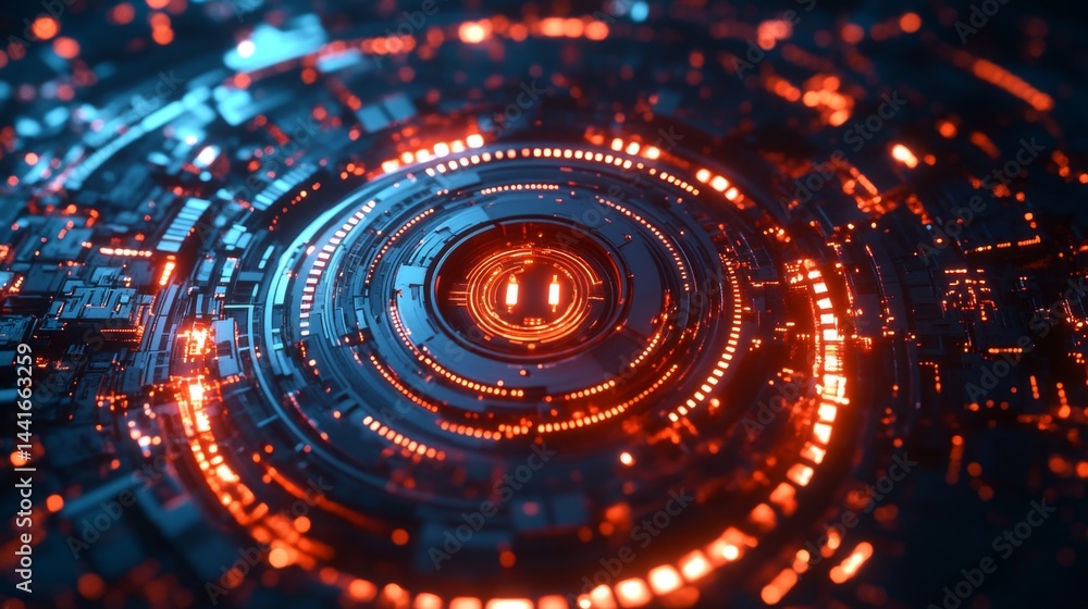 Poster dynamic digital circuitry design technology lab abstract visualization futuristic environment close-