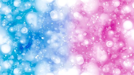 Obraz premium Abstract background with bokeh lights in blue and pink hues. Soft, glowing circles create a dreamy, ethereal atmosphere. Perfect for backgrounds, websites, or designs
