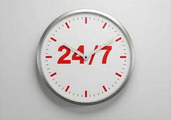 24/7 Wall Clock – Modern Round Timepiece for All-Day Business or Home Décor