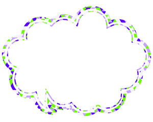 吹き出し ステンドグラス風 三角模様_二重線付_2色 (17)