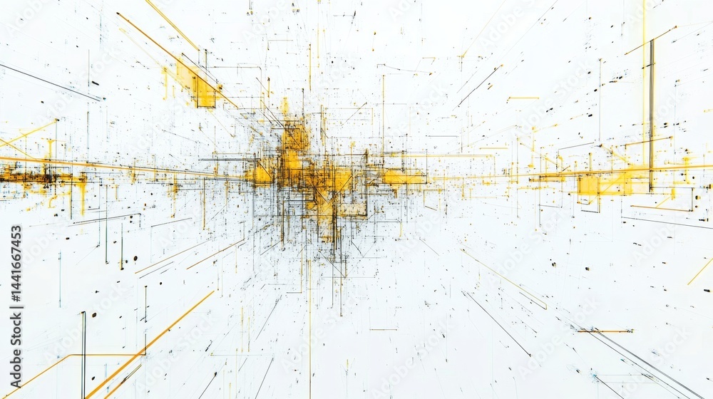 Poster dynamic digital networks virtual space visual art futuristic context abstract perspective technology