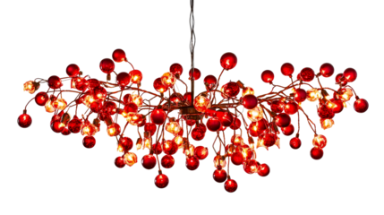 Decorative red chandelier with modern design