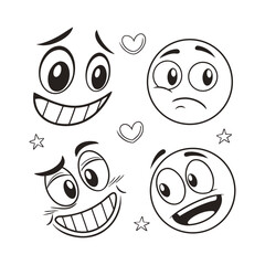 set of funny faces