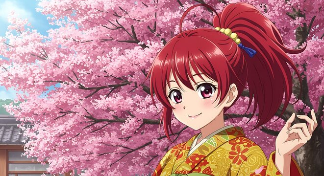 Sakura Season Smile AI Generated - Powered by Adobe