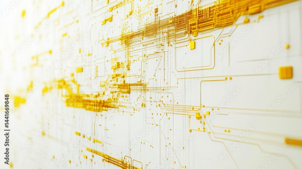 Poster exploring digital transformation trends in technology innovation graphic design abstract minimalist 