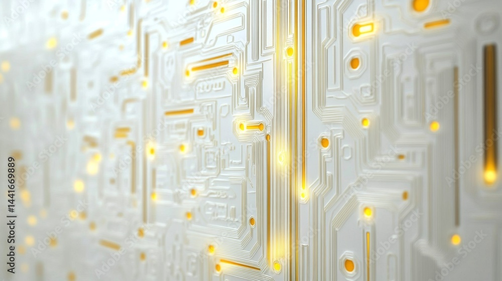 Poster digital circuit board design tech lab graphic art modern studio close-up view innovation and technol