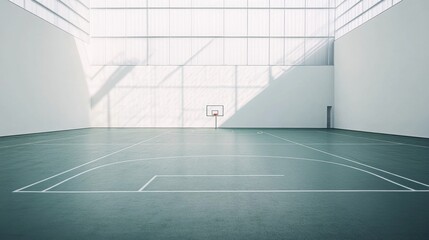 Obraz premium Intense basketball game action indoor sports court dynamic photography urban setting wide angle competition energy