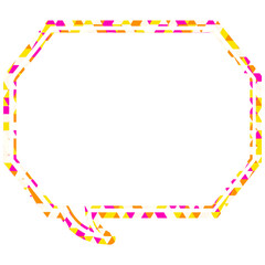 ステンドグラス風吹き出し　三角形模様　角のある八角形