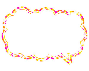 吹き出し ステンドグラス風 三角模様_二重線付_4色 (8)