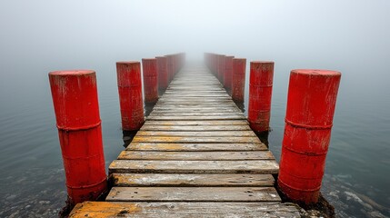 Fototapeta premium Misty Wooden Pier