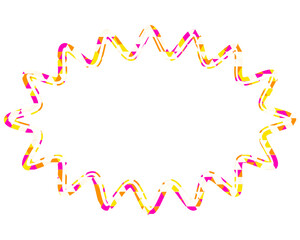 ステンドグラス風吹き出し　三角形模様　細長い丸みのあるギザギザした形