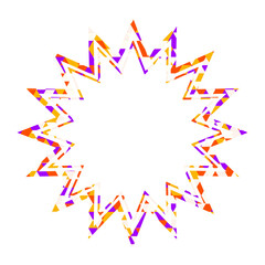 吹き出し ステンドグラス風 三角模様_二重線付_4色 (9)