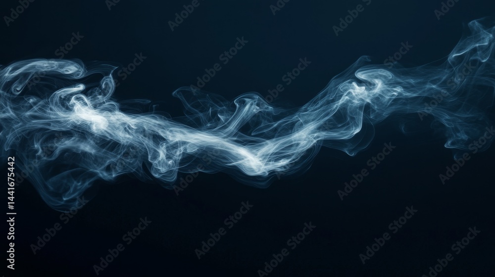 Poster flowing smoke patterns dark background abstract art ethereal environment close-up view visual sereni