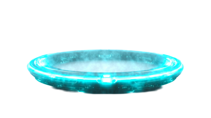 Sci fi glowing portal with transparent background