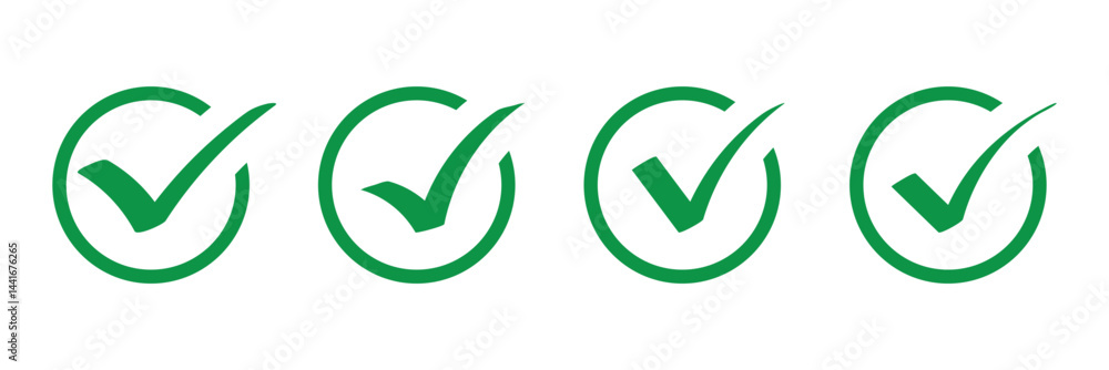 Poster tick mark with checkbox icon. green checkmark sign for app, logo, ui and website. vector illustratio