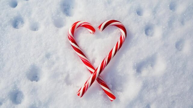 candy canes in the snow