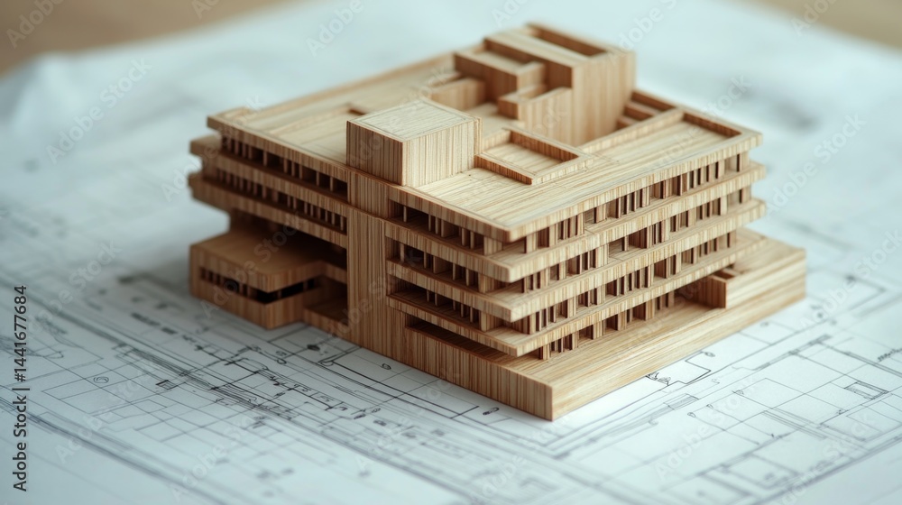 Aufkleber architectural model showcase design studio 3d render creative environment close-up view innovative c