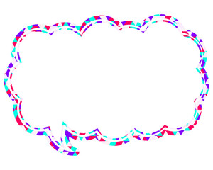 吹き出し ステンドグラス風 三角模様_二重線付_4色 (12)