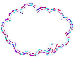 吹き出し ステンドグラス風 三角模様_二重線付_4色 (12)
