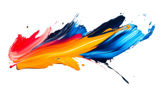 Vibrant abstract paint splash with multiple colors
