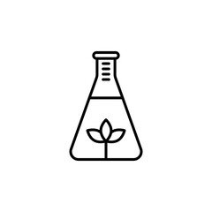 Plant, Flask icon. Plant, Flask vector icon in line design for web design, logo and mobile app. Symbol of Plant, Flask on white background. Vector illustration.