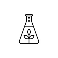 Plant, Flask icon. Plant, Flask vector icon in line design for web design, logo and mobile app. Symbol of Plant, Flask on white background. Vector illustration.