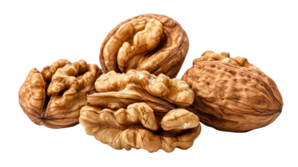 Fresh walnuts gathered for healthy snacking option