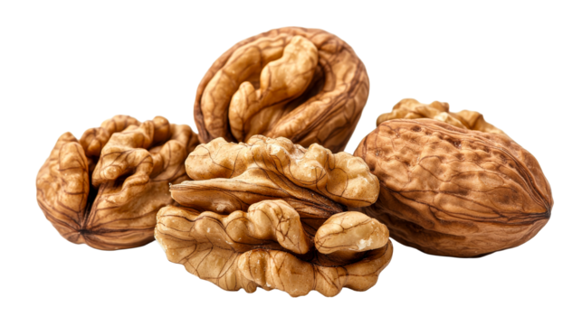 Fresh walnuts gathered for healthy snacking option