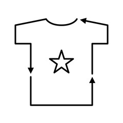 T-Shirt icon. T-Shirt vector icon in line design for web design, logo and mobile app. Symbol of T-Shirt on white background. Vector illustration.