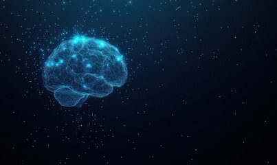 Abstract representation of a human brain in digital space.